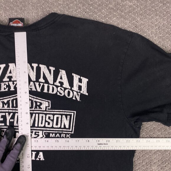 Harley Davidson Motorcycles T Shirt Skull Savannah Georgia Men's XL Fits Large - Picture 10 of 12
